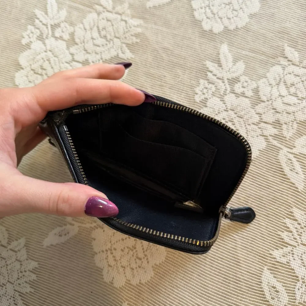 Coach XL Hangtag Metallic Leather Zip Pouch